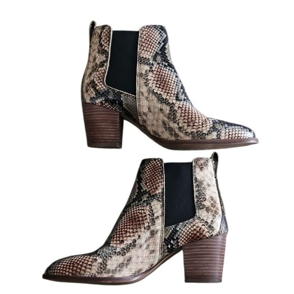 Madewell The Regan Boot in Snake Embossed Leather Size 8 - Picture 3 of 8